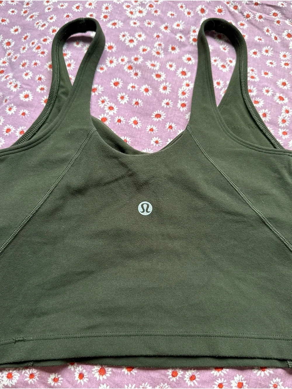 lululemon athletica Olive Green Sports Bra with Scoop Neck